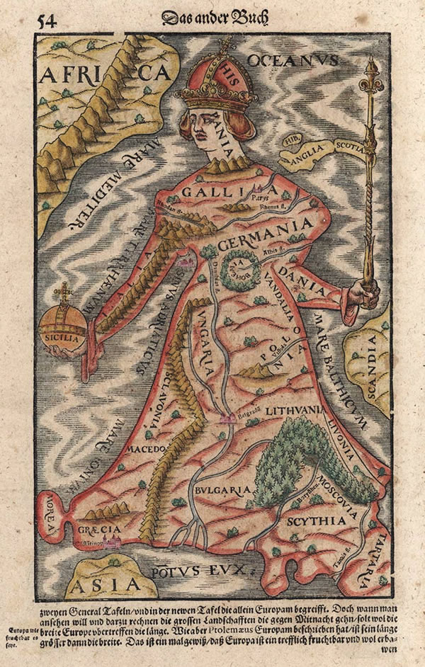 Europa Regina in Sebastian Münster's Cosmographia