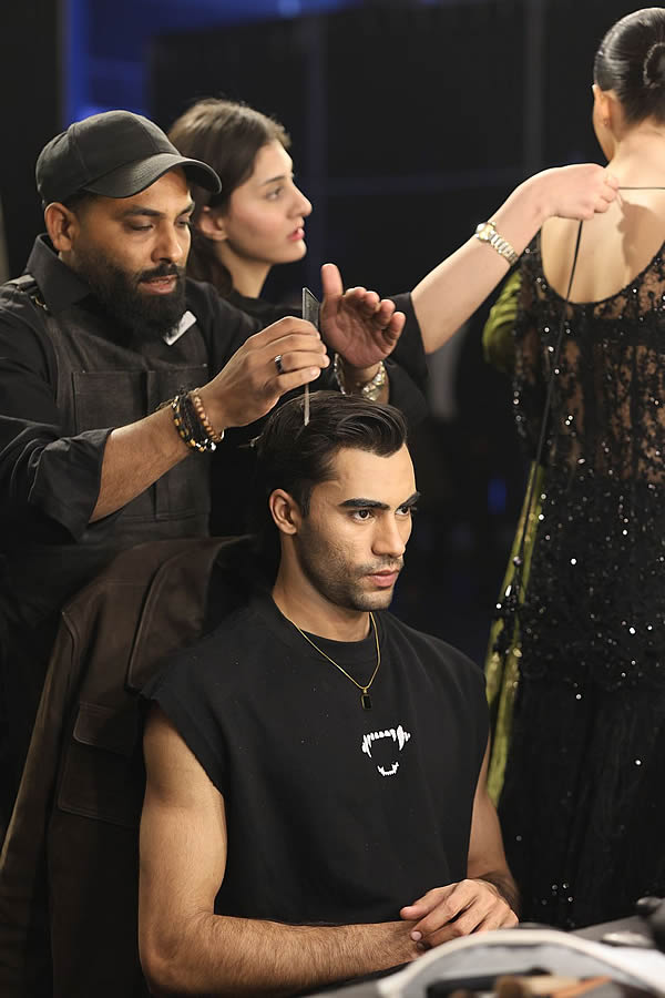 LAAM Fashion Week, Lahore, Pakistan, backstage model hair